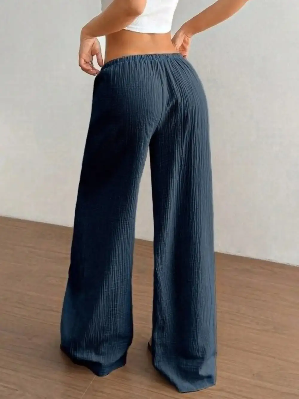 Polished Wide Leg Drawstring Pants