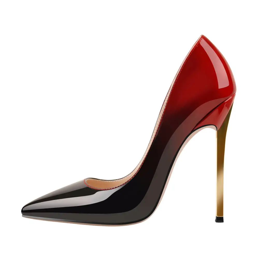 Patent Finish Pointed Toe Metal Heel Pumps