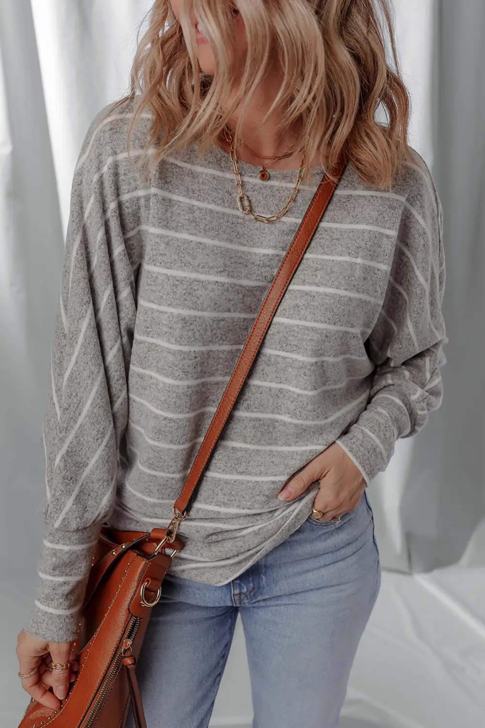 Women's Striped Drop Shoulder Top