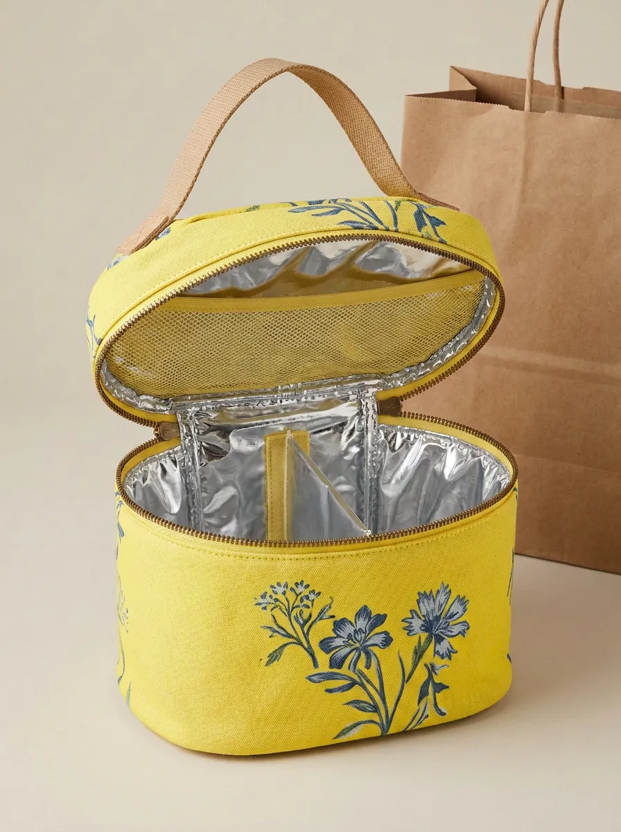 Floral Botanical Print Insulated Lunch Bag