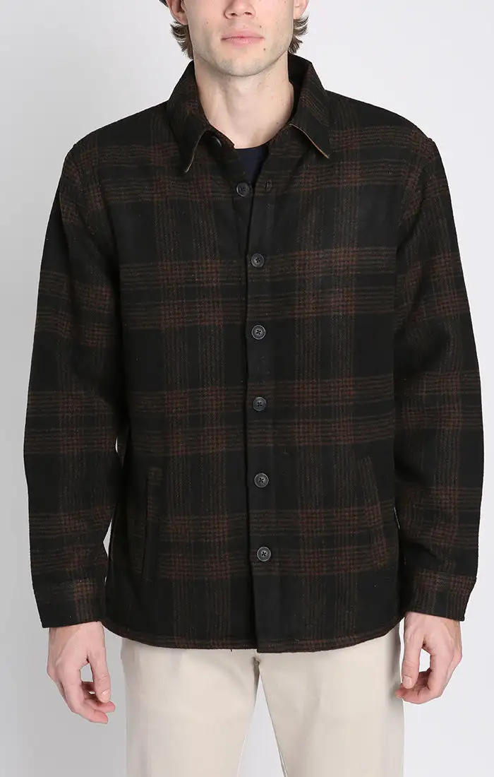 Wool Blend Sherpa Lined Shirt Jacket