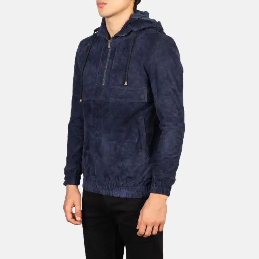 Men's Hooded Suede Jacket