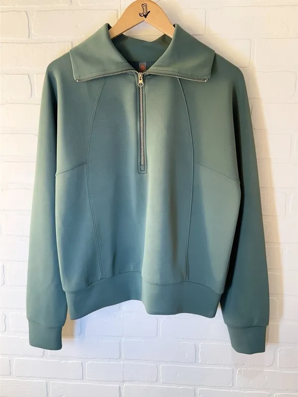 Ribbed Half Zip Pullover