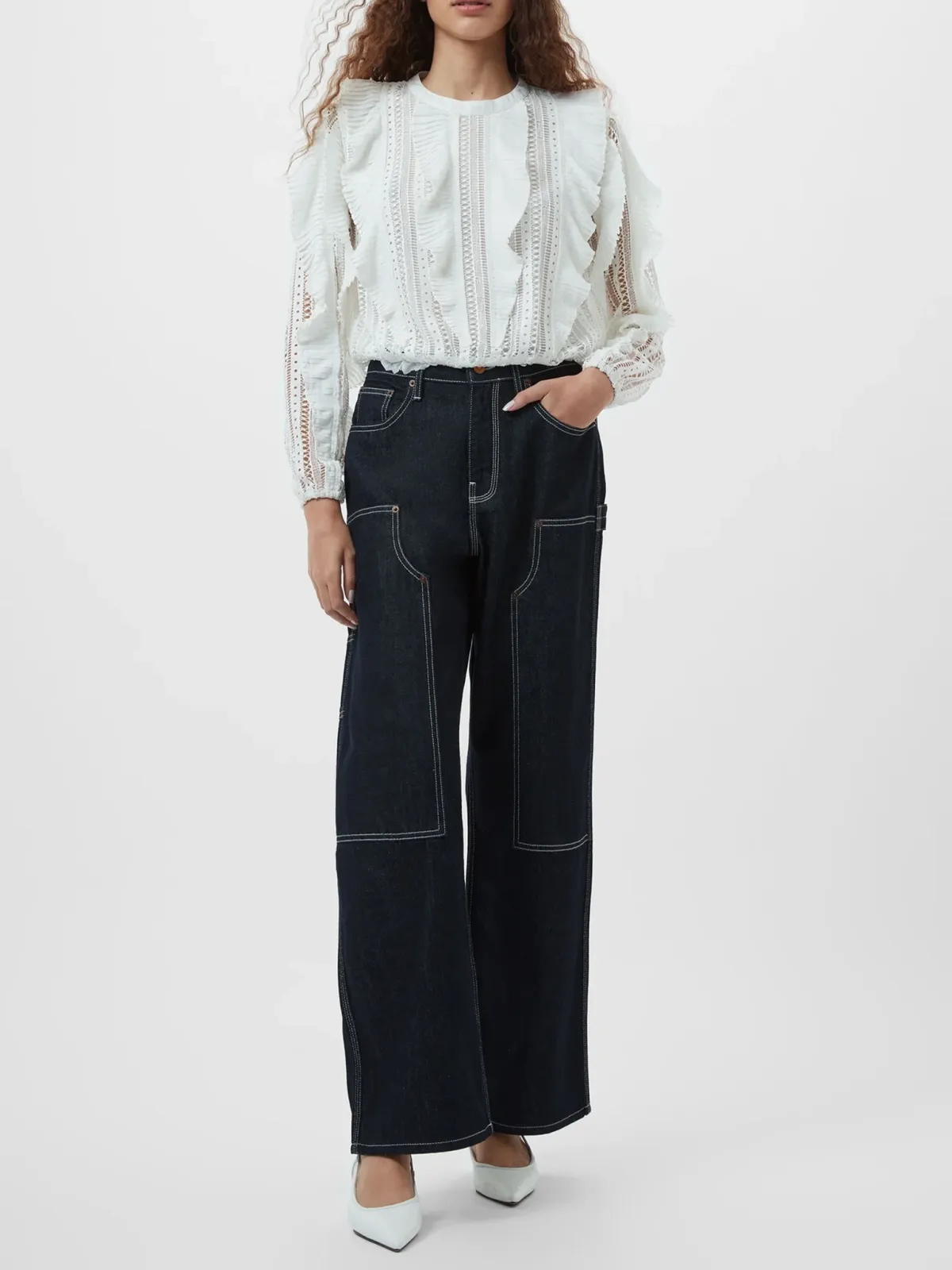 Cotton Sweat-Wicking Art Ruffled Shirt