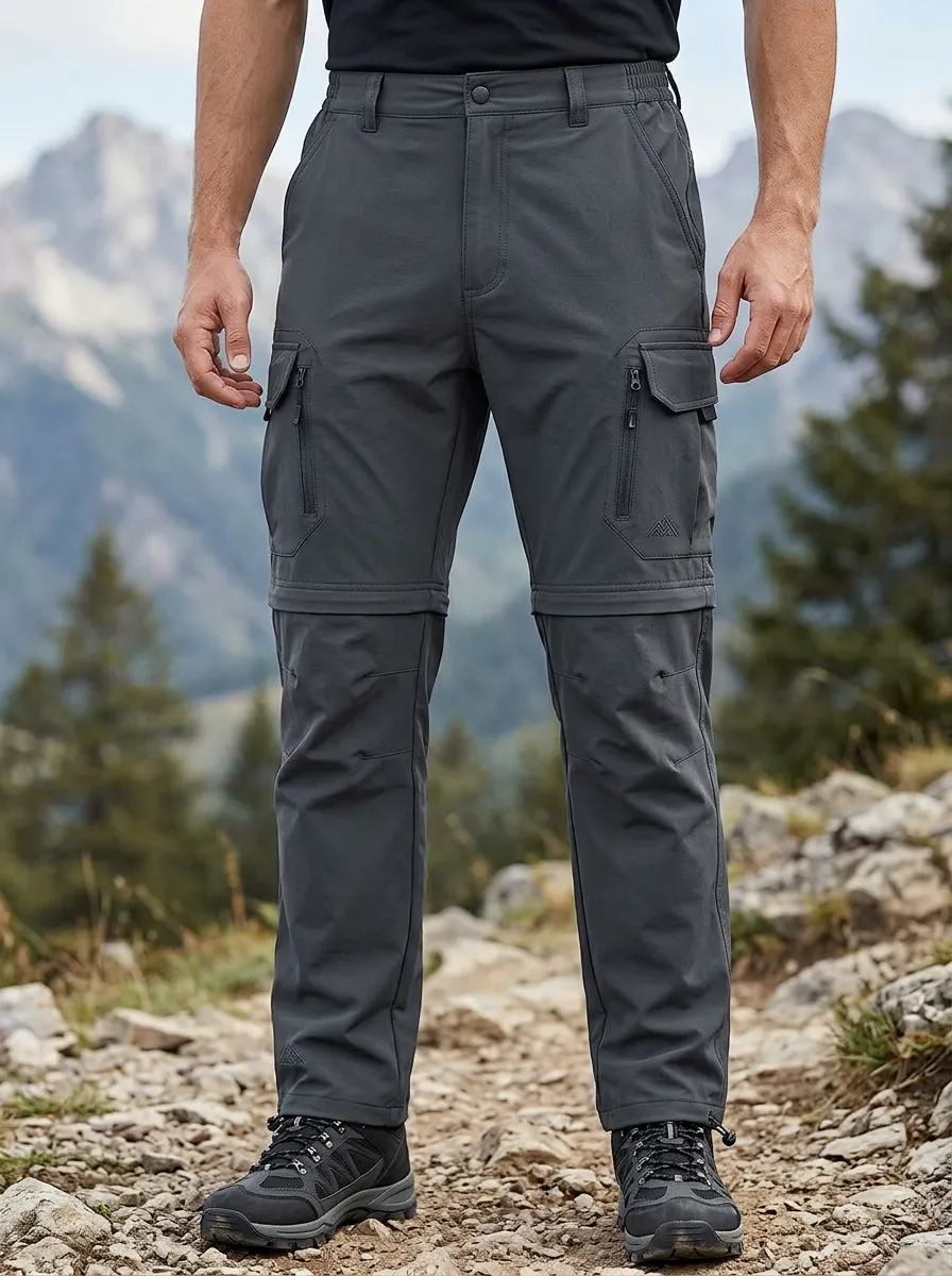 Men's Alpine Travel Waterproof Zip-Off Tactical Cargo Pants