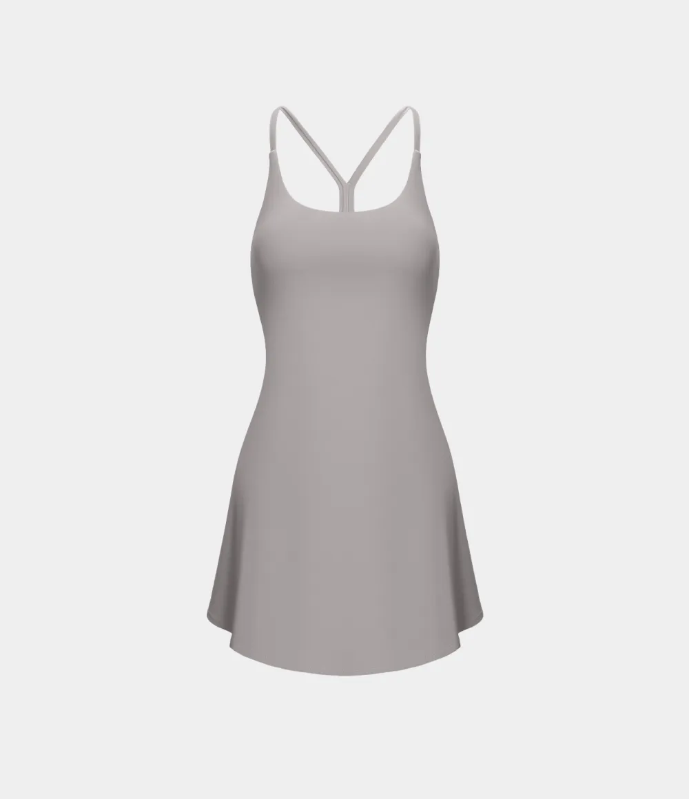 Softlyzero Airy Backless Cut Out 2-in-1 Pocket Cool Touch Mini Activity Dress