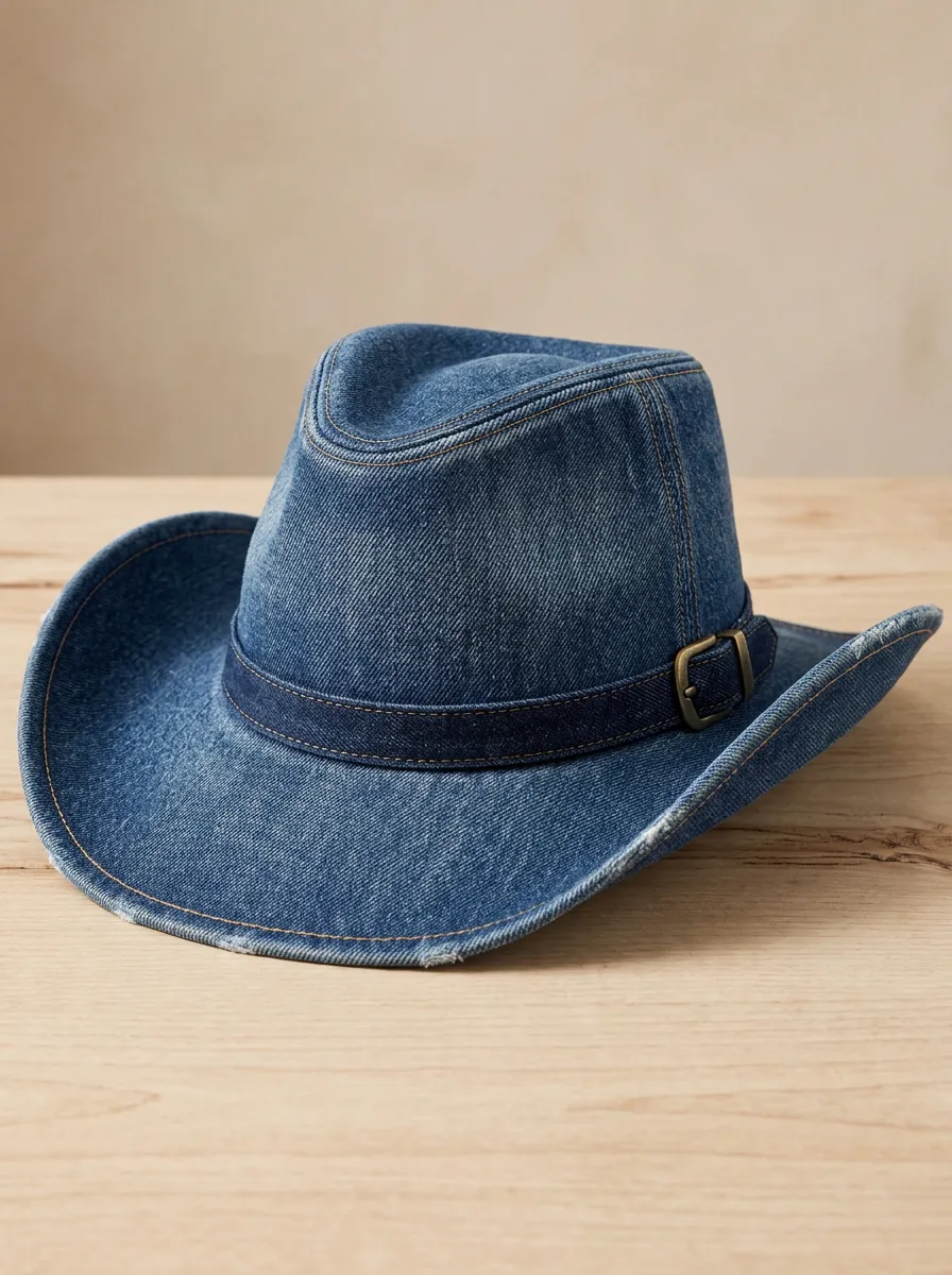 Curved Brim Weathered Look Breathable Men's Cowboy Hat