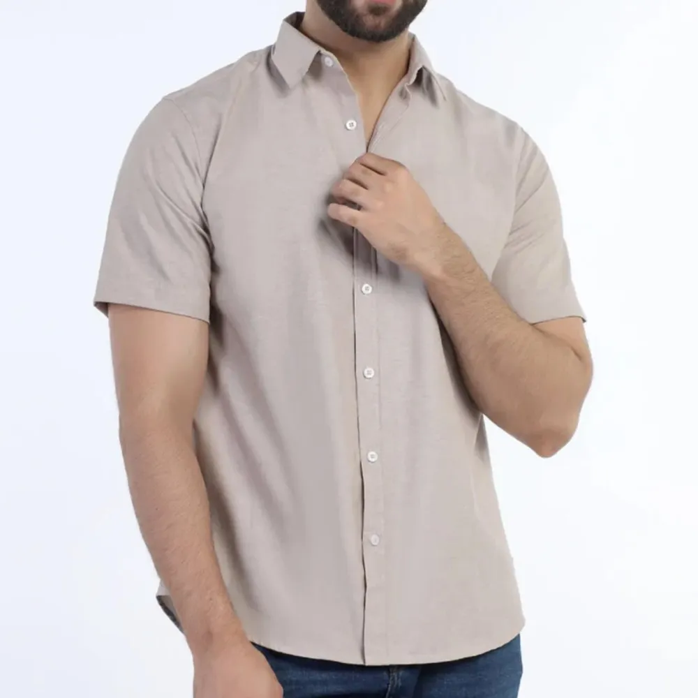 Men's Chambray Half Sleeve Casual Shirt
