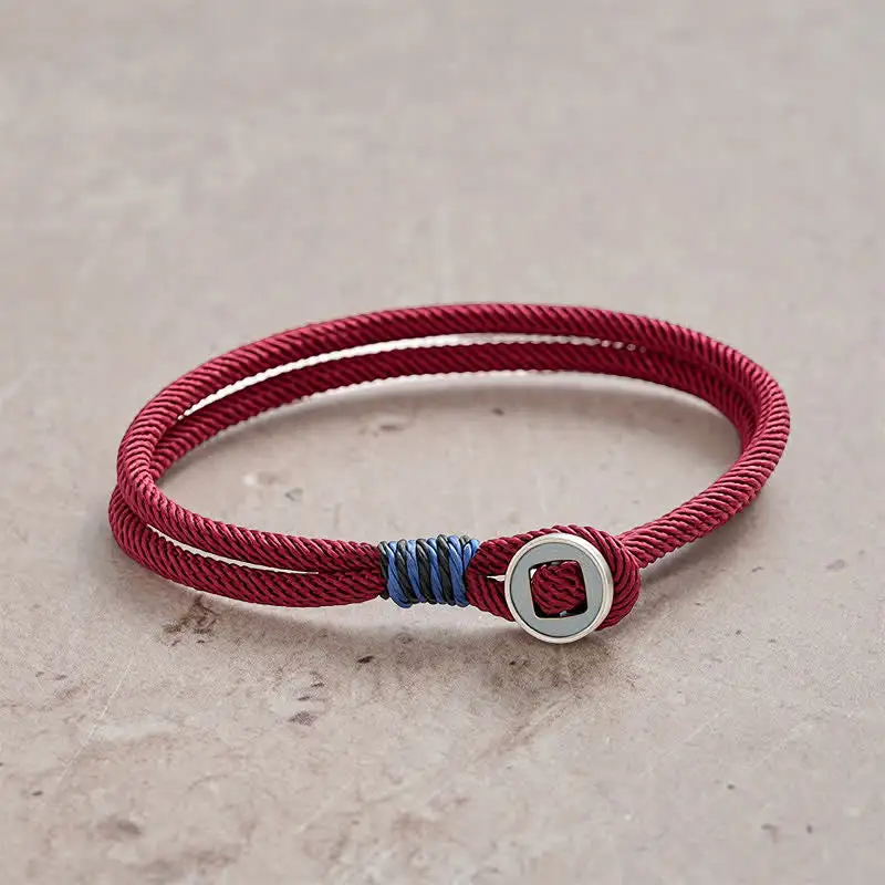 Sterling Silver Double Wrap Button Bracelet