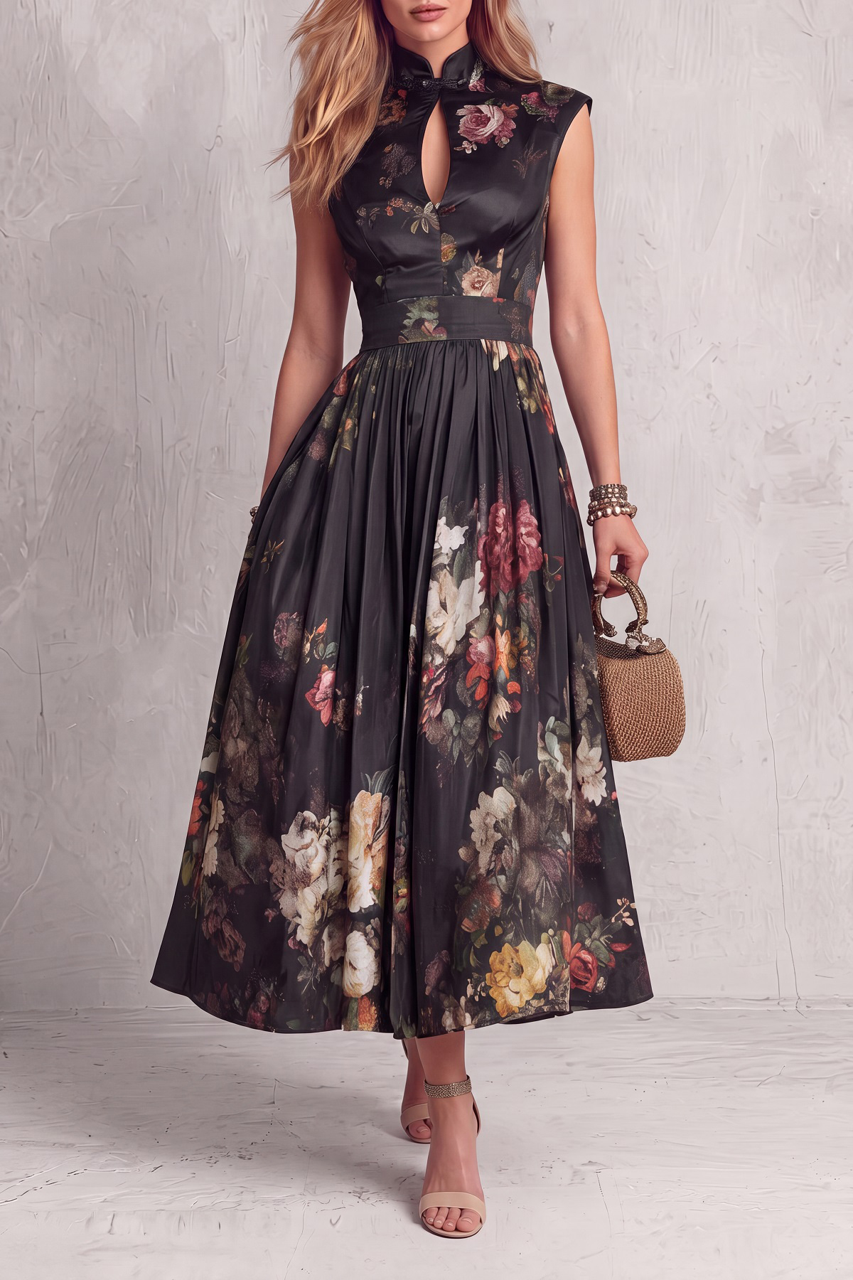 Sleeveless Floral Midi Dress