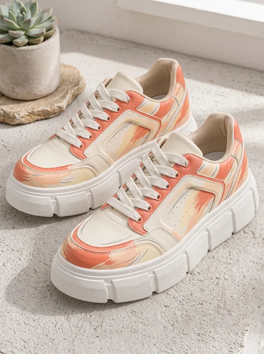 Women's Everyday Abstract Brushstroke Skate Shoes