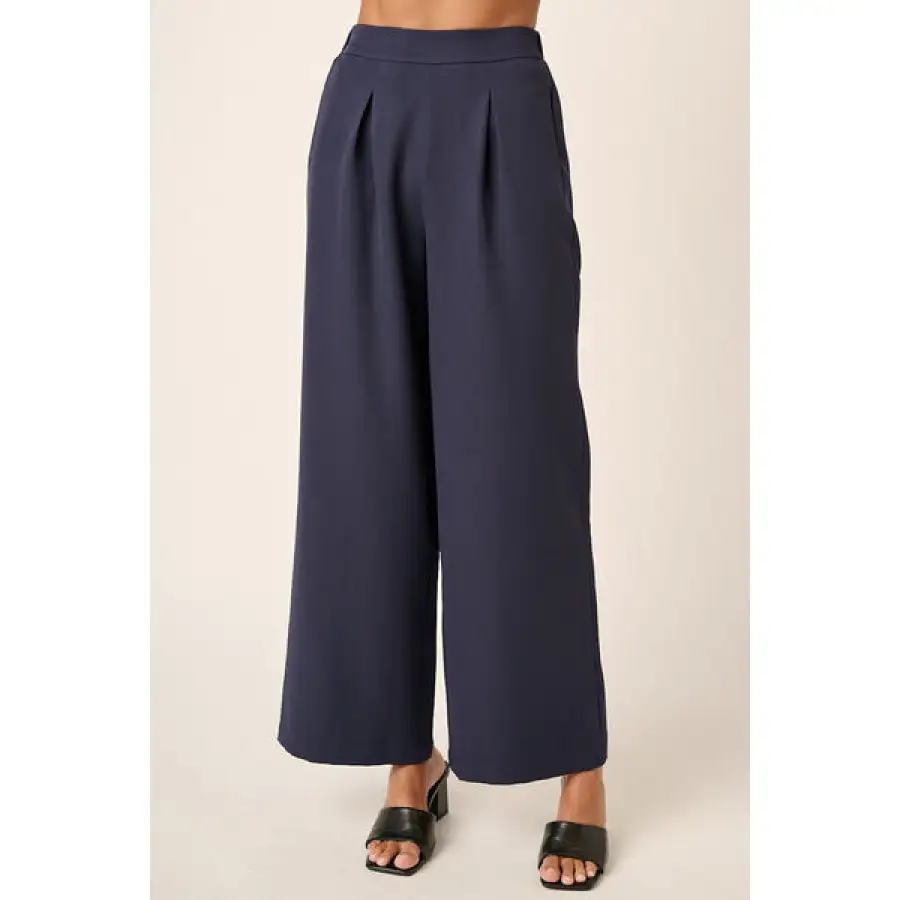 Inverted Pleat Detail Wide Leg Pants
