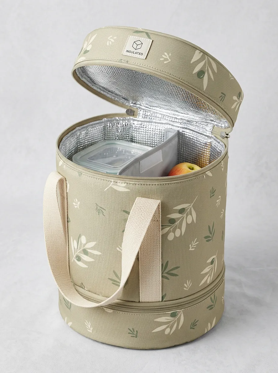 Olive Branch Pattern Insulated Printed Lunch Bag