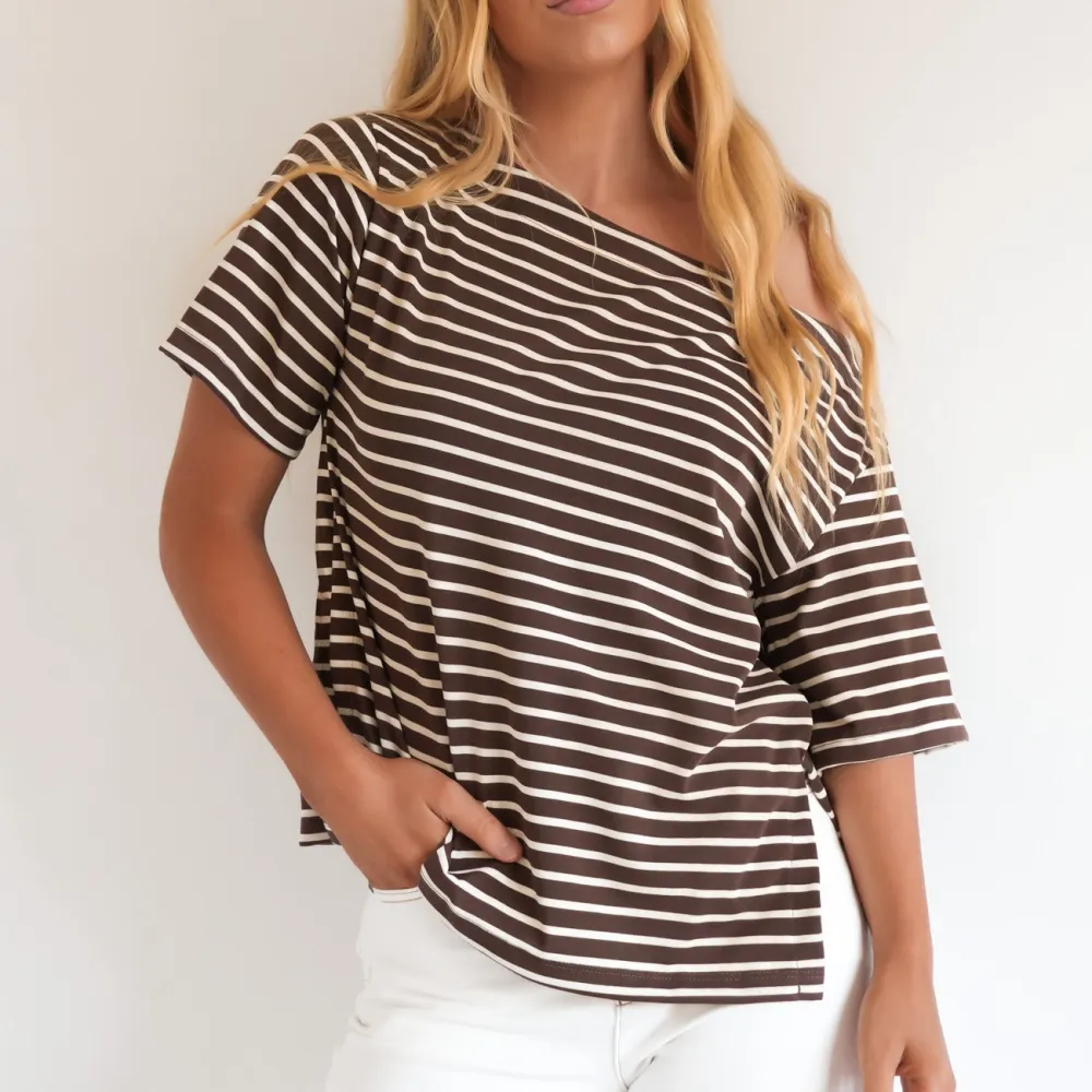 Striped Relaxed Fit Statement Casual Tee