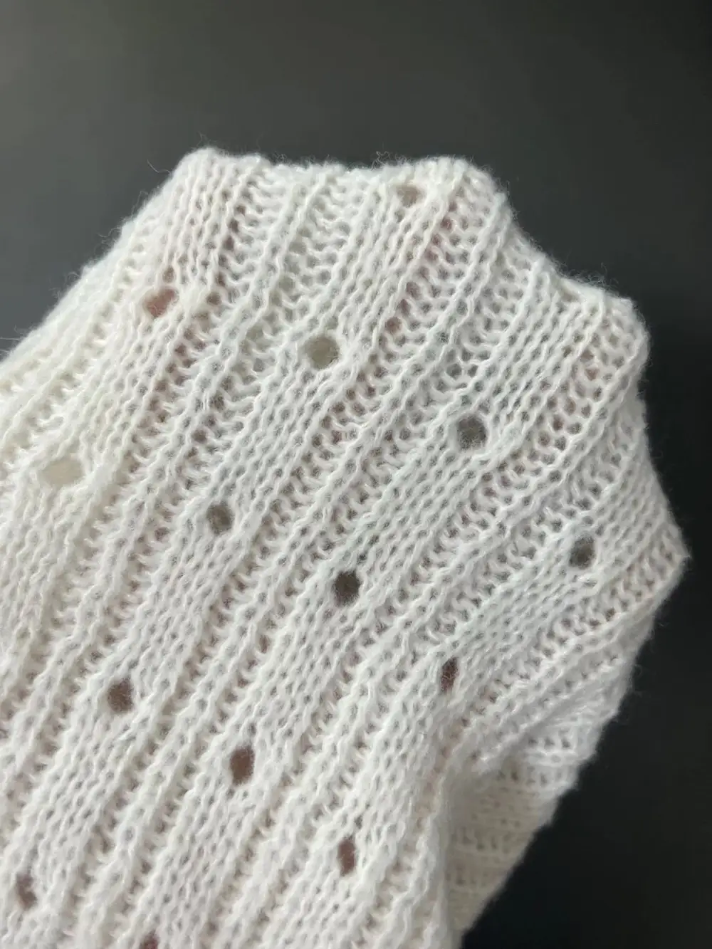 Mock Neck Eyelet Knit Top