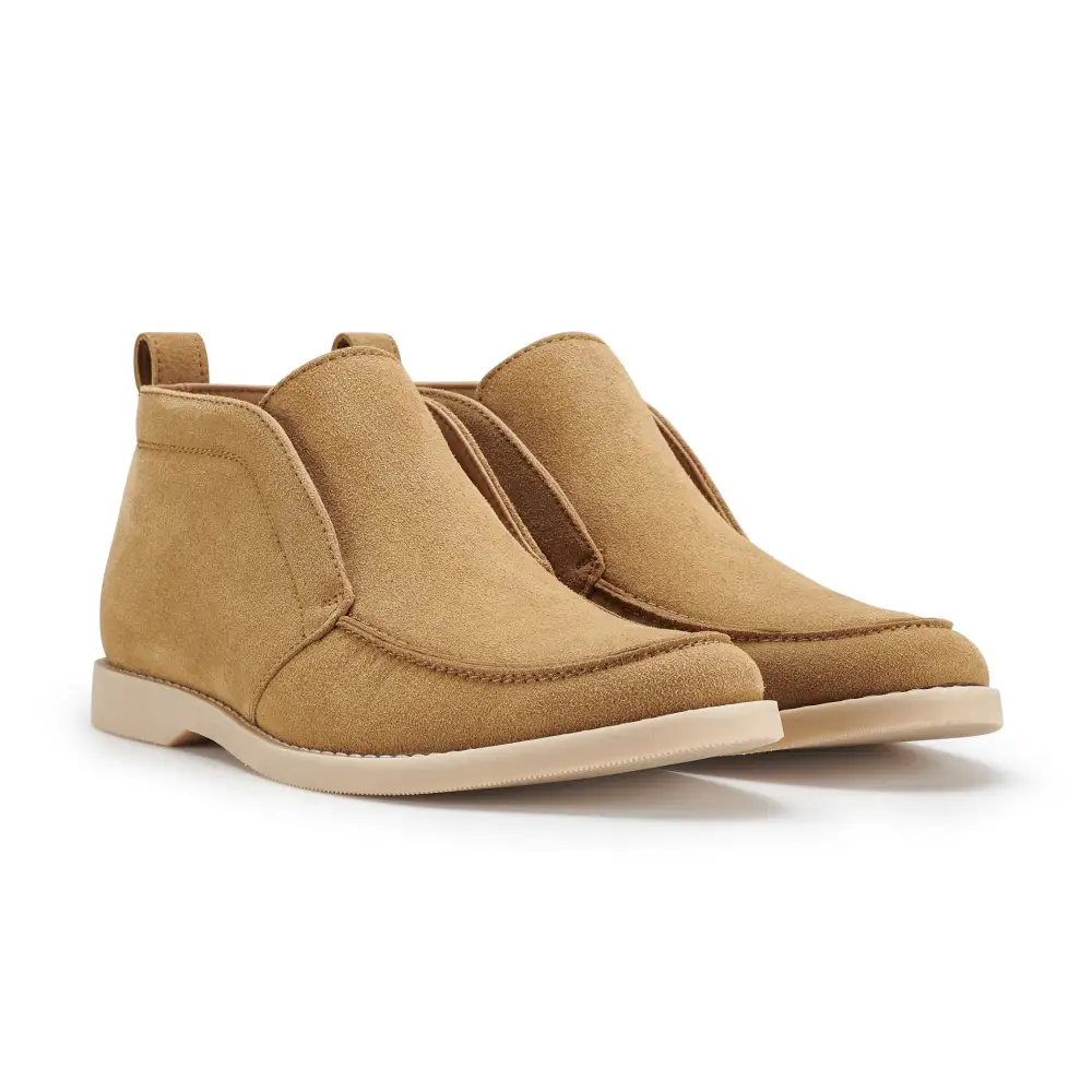 Faux-Suede Suede Faux-Leather Chukka Boots