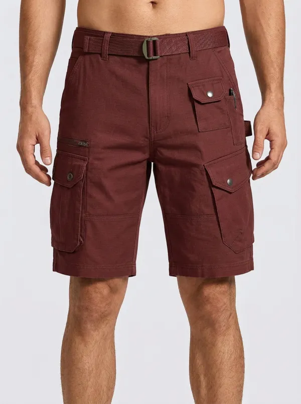 Men's Multi-Pocket Reinforced-Panel Cargo Shorts