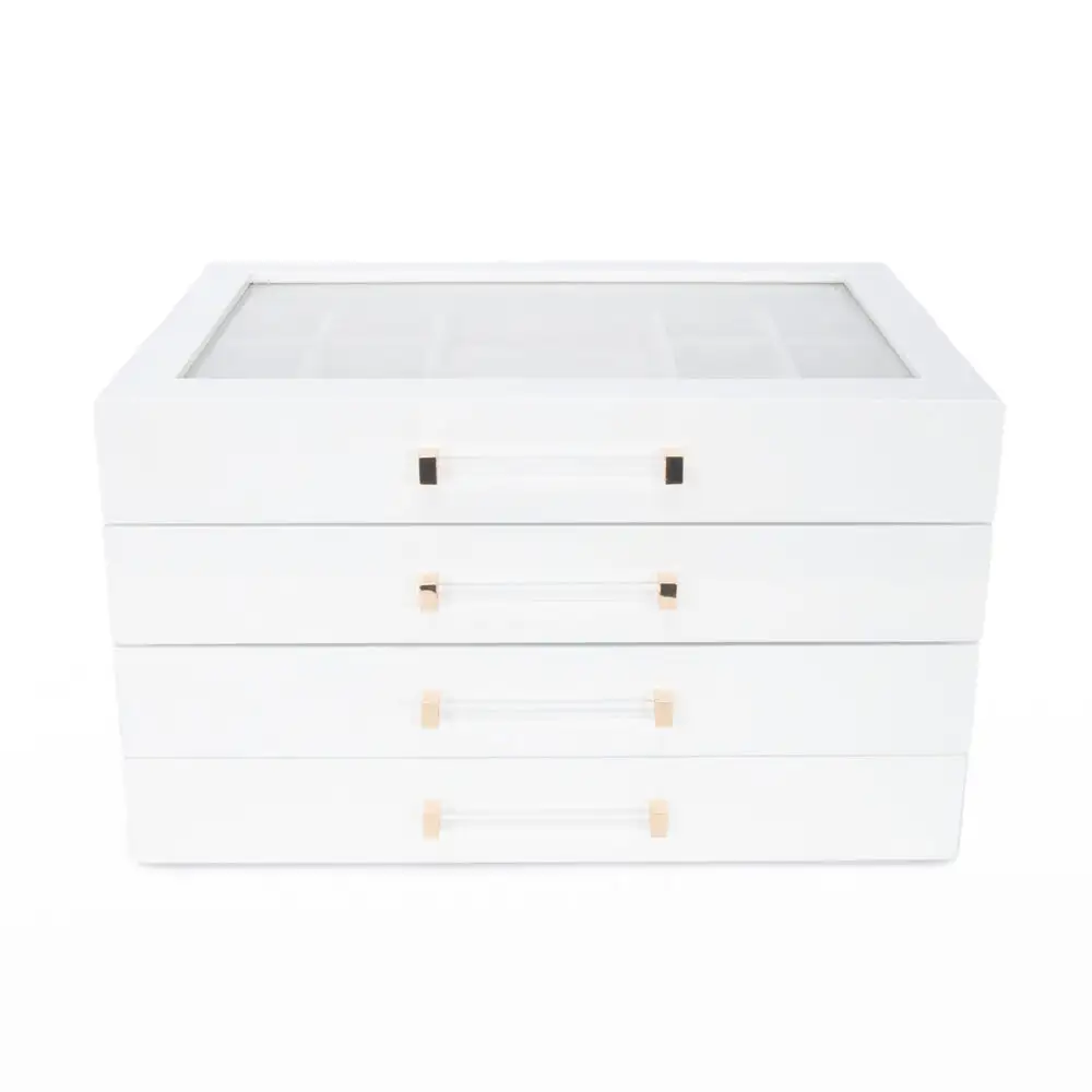 Four Clear Lid Jewelry Box