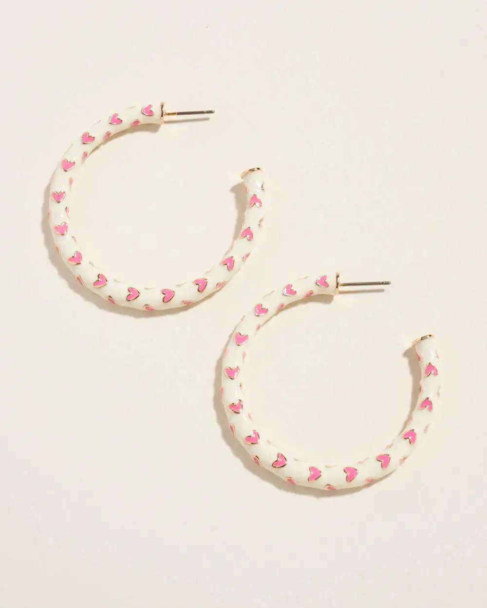 Heart Twisted Enamel Hoop Earrings