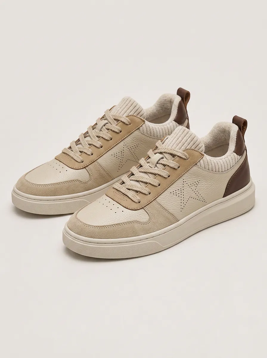 Men's Everyday Casual Star Perforated Retro Skate Shoes