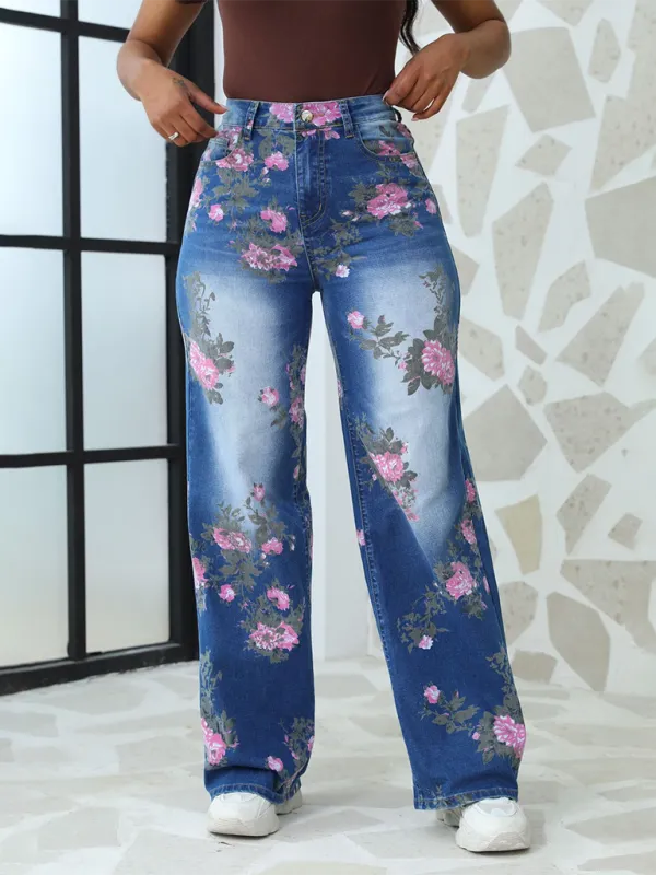 Raw Hem Polished Denim Jeans