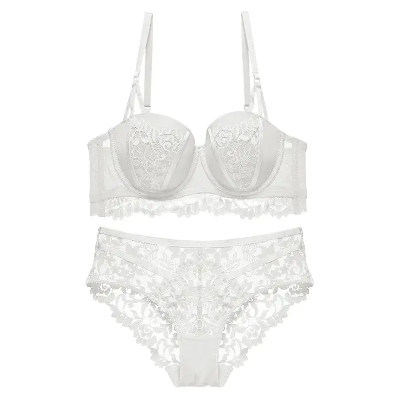 Satin-Insert Lace Lingerie Set