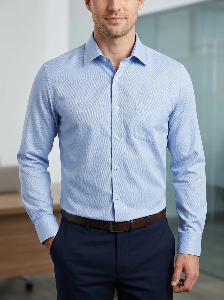 Men's Business Inspired Textured Dress Shirt