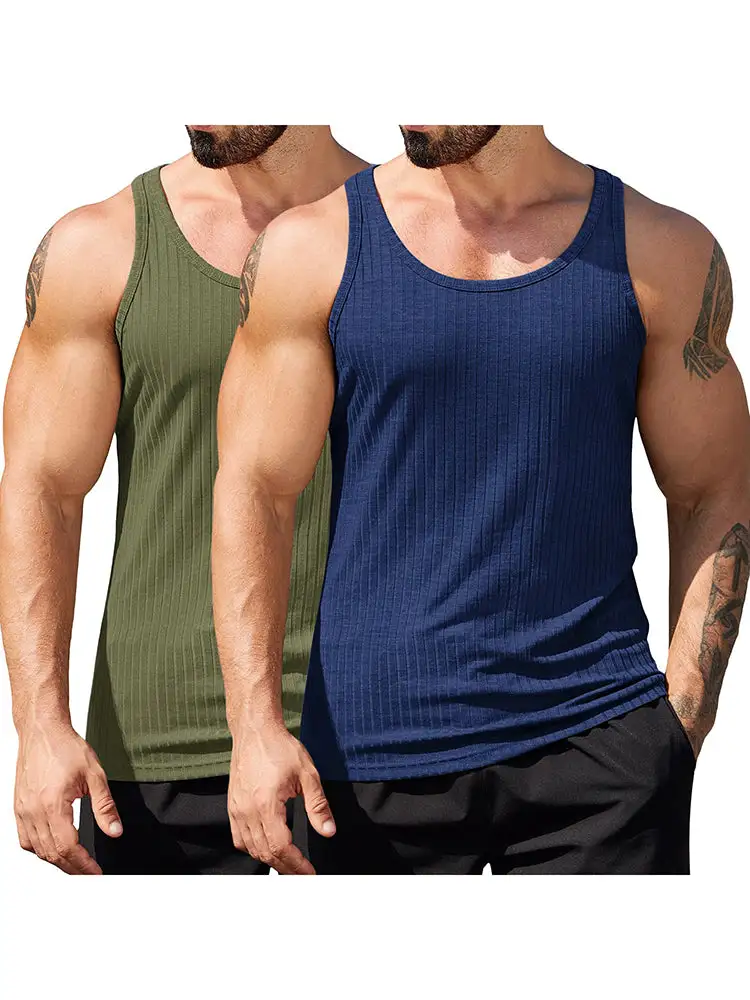 Gym Muscle Packs Ribbed Knit Tank Top