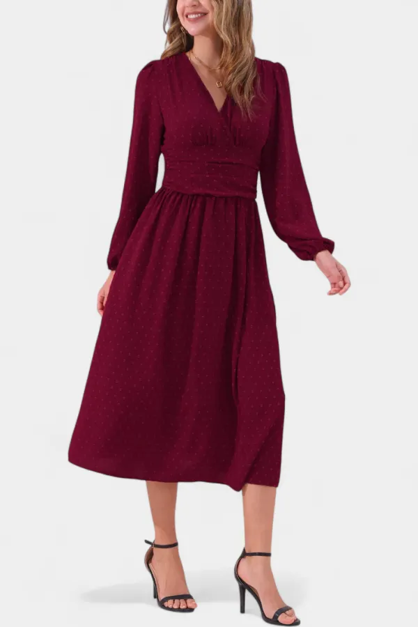 Polka-Dot Midi Dress