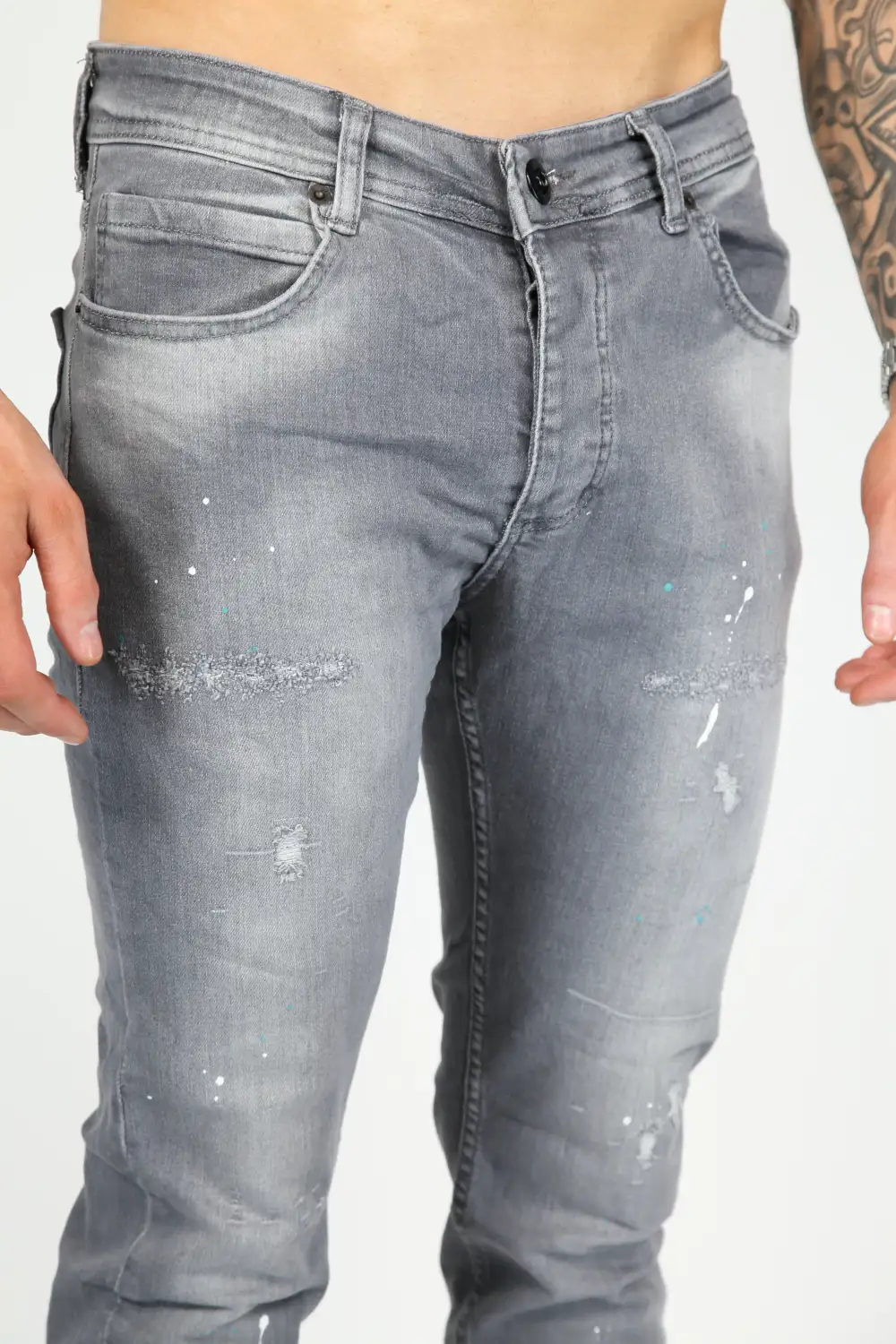 Everyday Paint Detail Skinny Fit Distressed Jeans