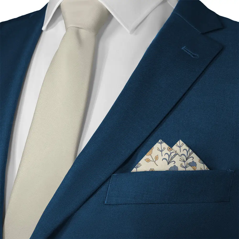 Contemporary Composed Floral Pocket Square