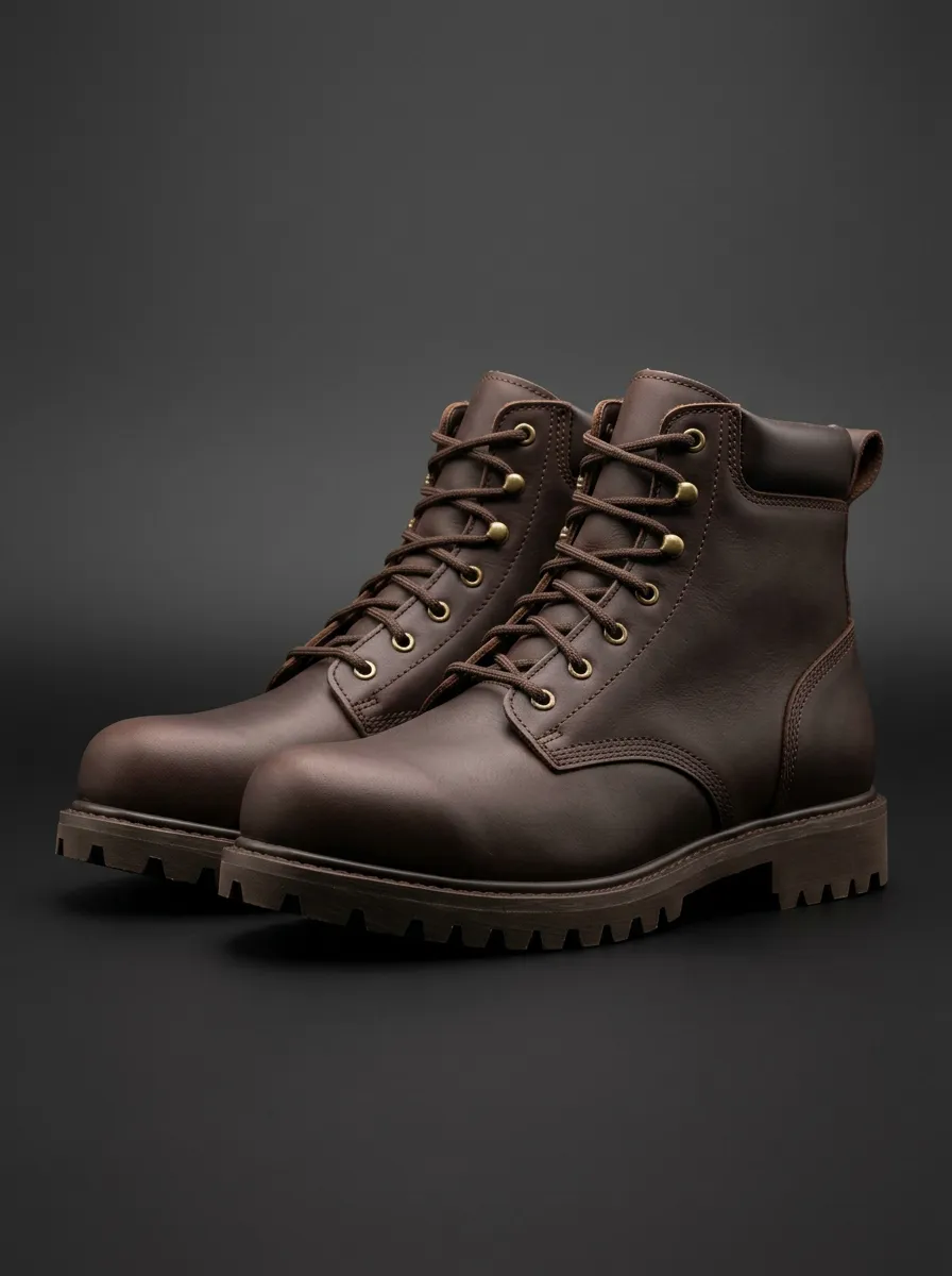 Men's Heel-Pull Padded Utility Work Boots