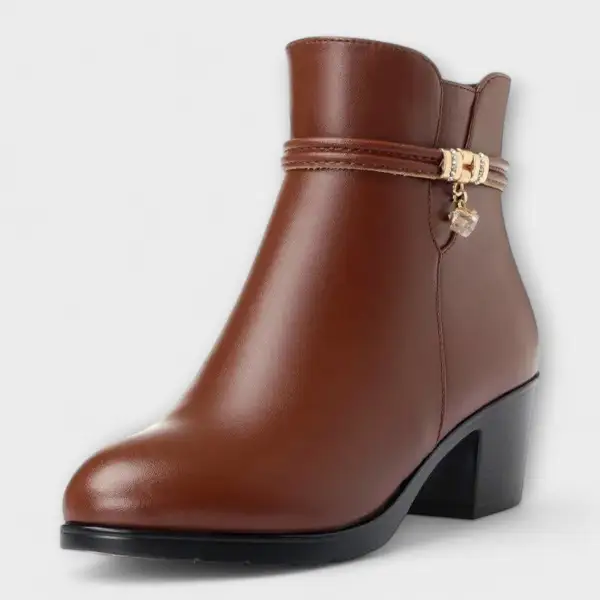 Leather Warm Lined Ankle Boots