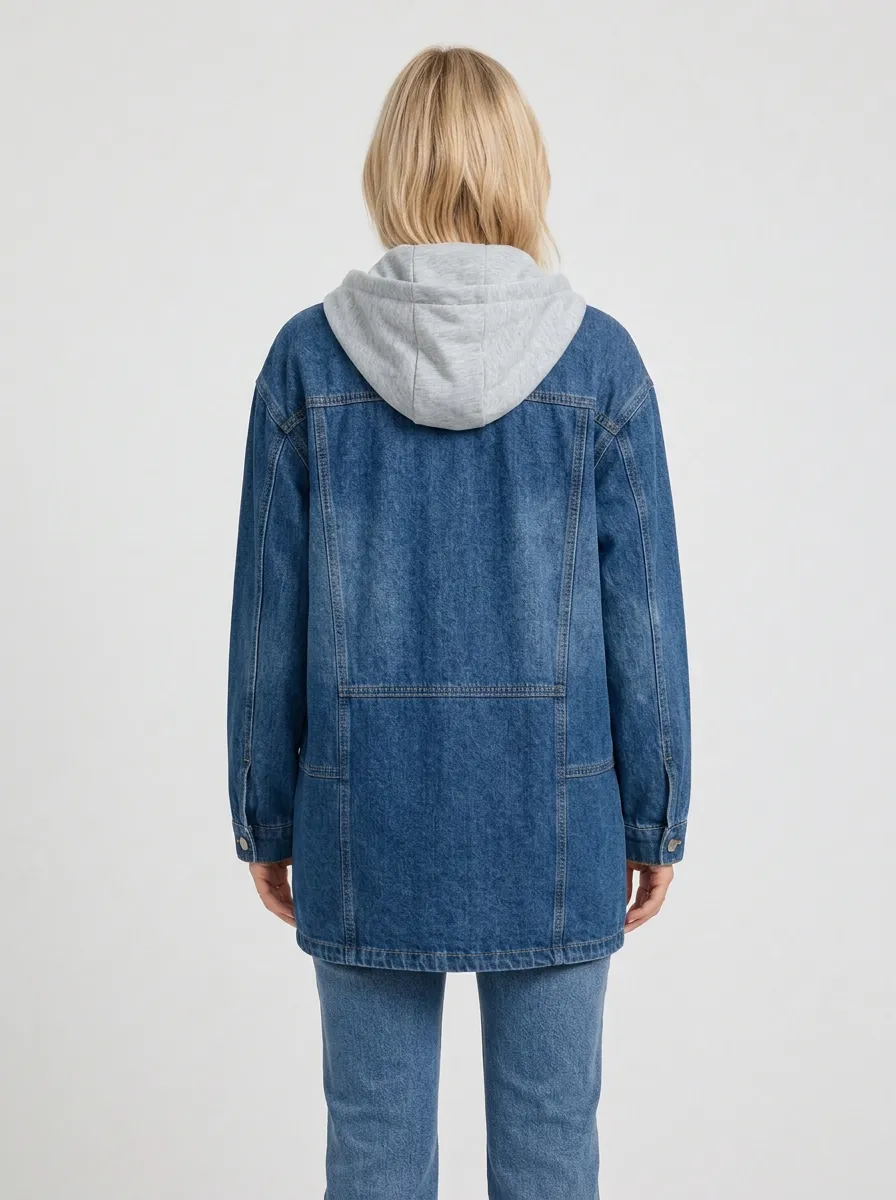 Women's Casual Streetwear Hooded Denim Jacket