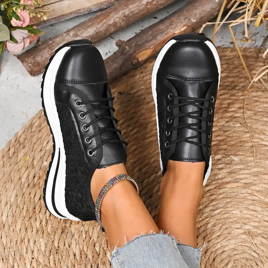 Lace Up Platform Sneakers Shoes