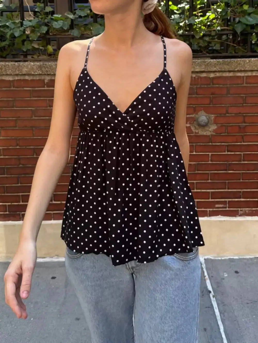 Dot V-Neck Flowy Cami