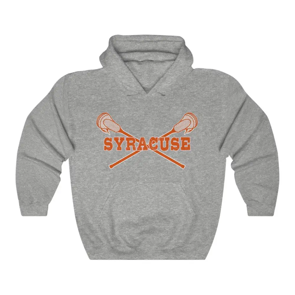 Soft Fleece Crossed Sticks Lacrosse Graphic Pullover Hoodie