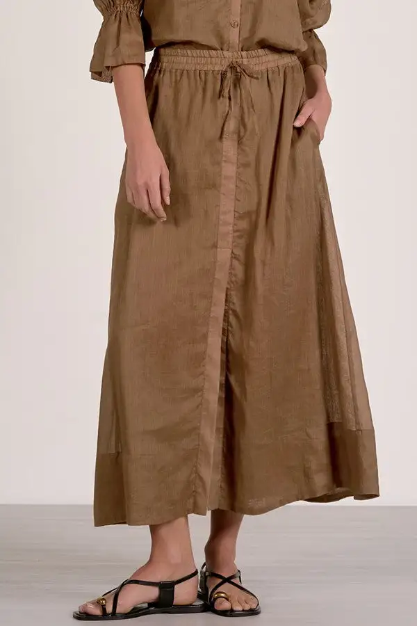 Women's Linen Blend Maxi Skirt