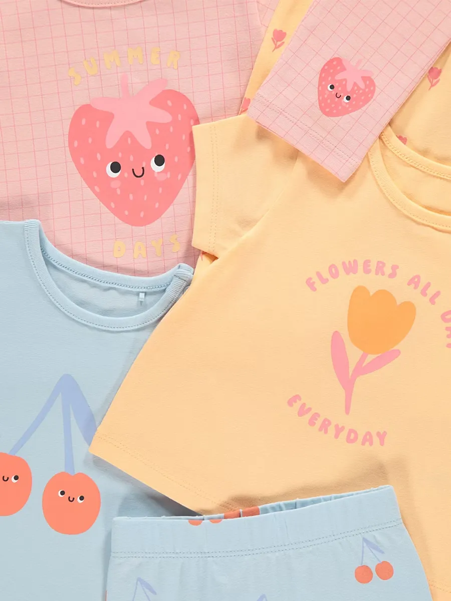 Fruit T-Shirts and Leggings Outfit 3 Pack