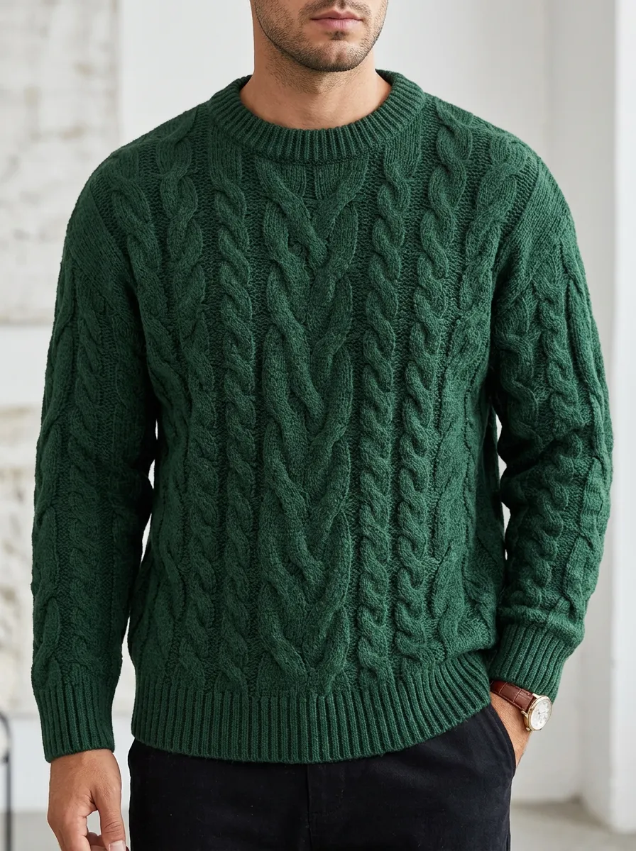 Men’s Ribbed Cable-Knit Everyday Sweater