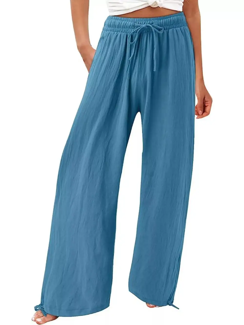 Full Size Wide Leg Pants with Drawstring Waist Plus