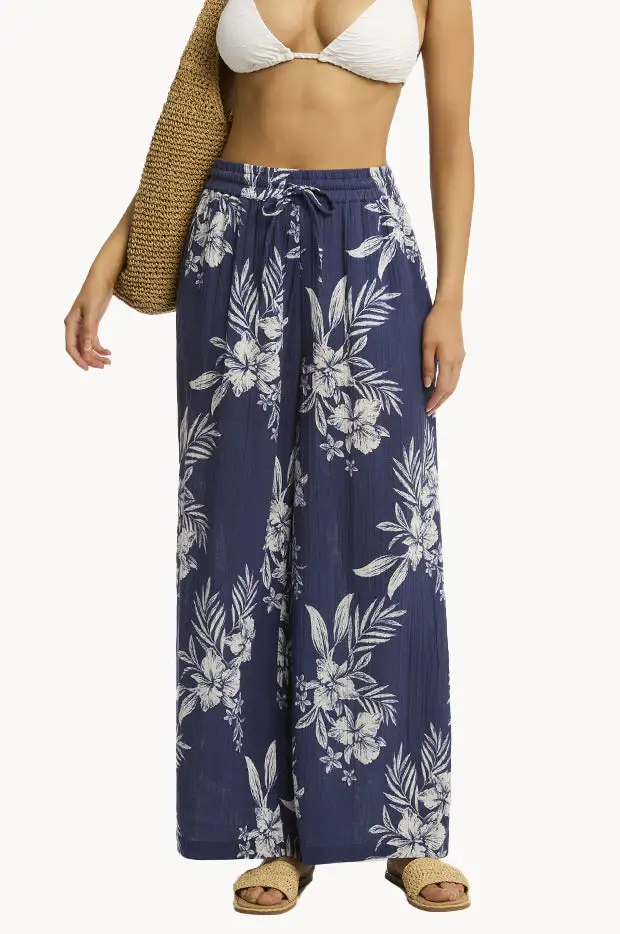 High Rise Gauze Beach Pants