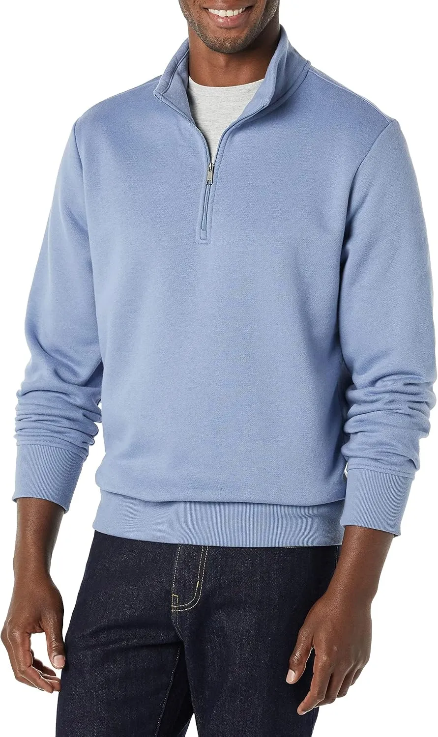 Amazon Essentials Men's Regular Fit Long-Sleeve Quarter-Zip Pullover Fleece Sweatshirt with Mock Neck, Midweight