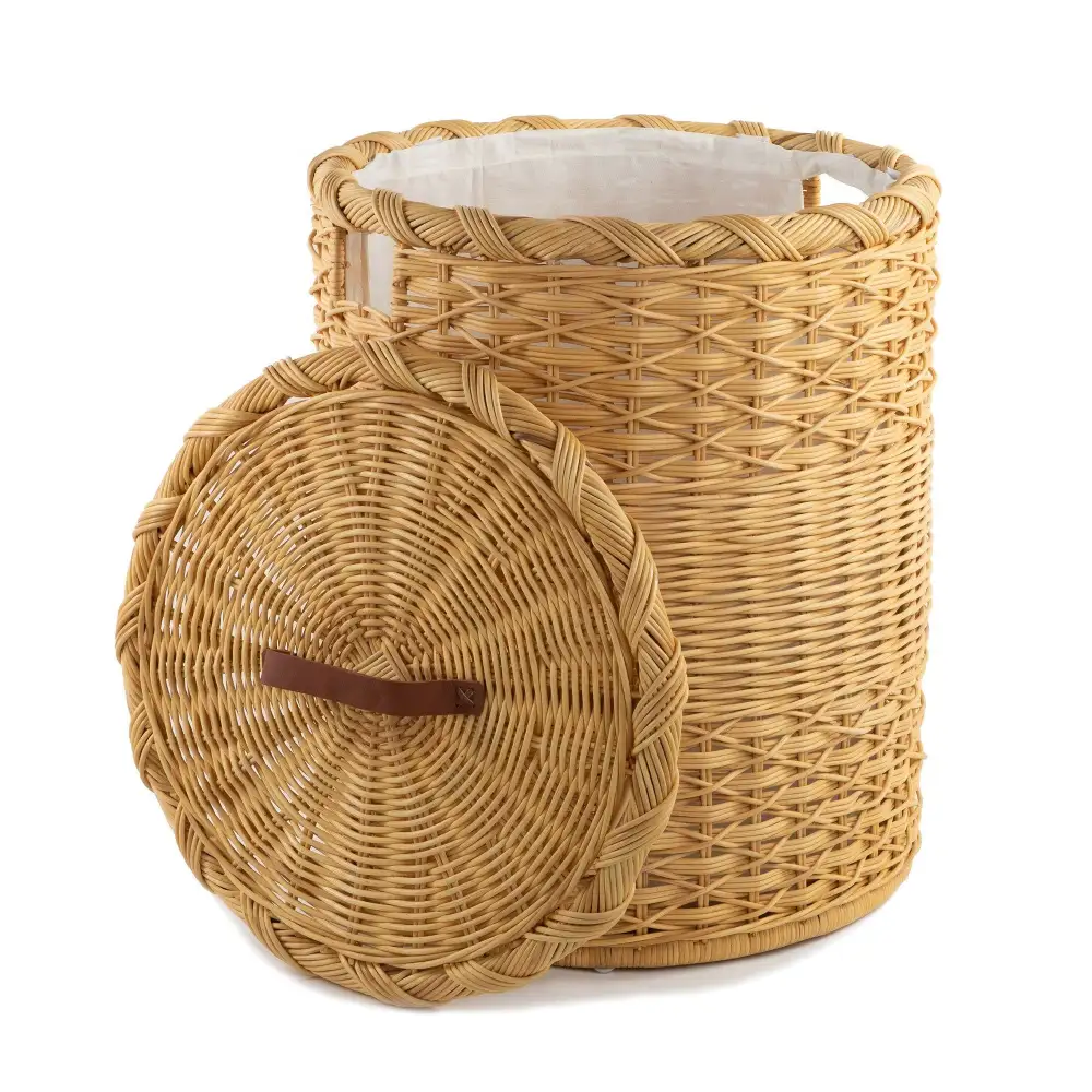 Round Wicker Laundry Hamper
