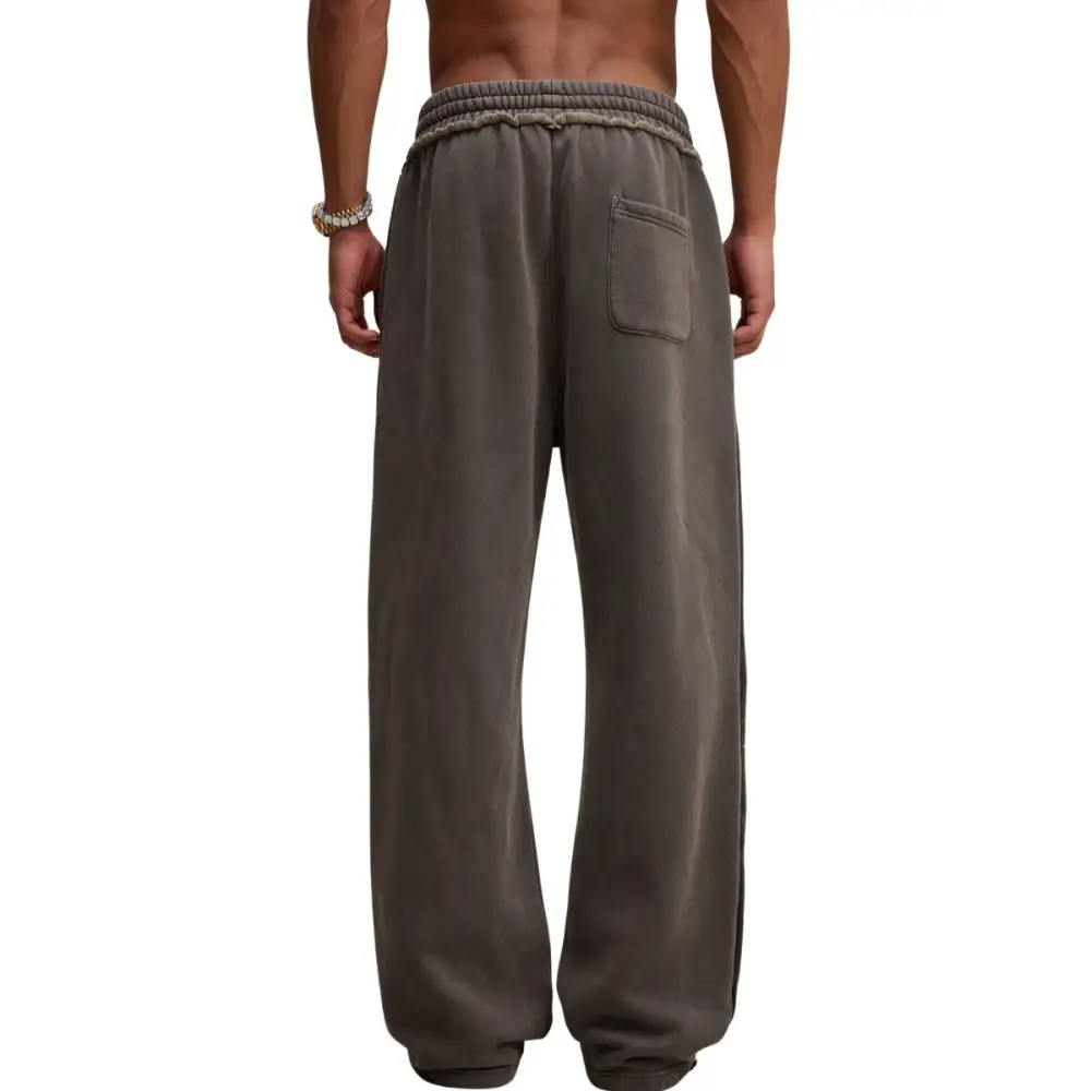 Raw Edge Straight Leg Fleece Men's Sweatpants
