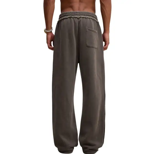 Raw Edge Straight Leg Fleece Men's Sweatpants