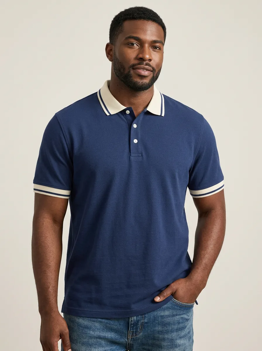 Men's Modern Weekend Contrast Collar Polo Shirt
