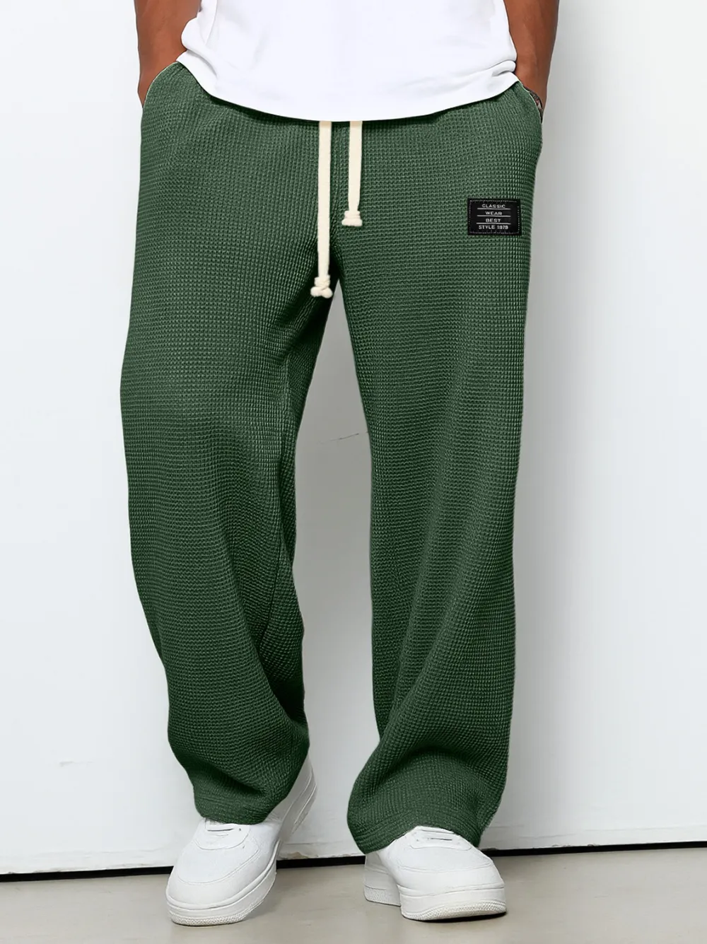 Textured Knit Relaxed Trousers