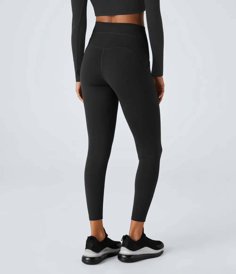 SpeedWave High Waisted Side Pocket Quick Dry 7/8 Running Leggings