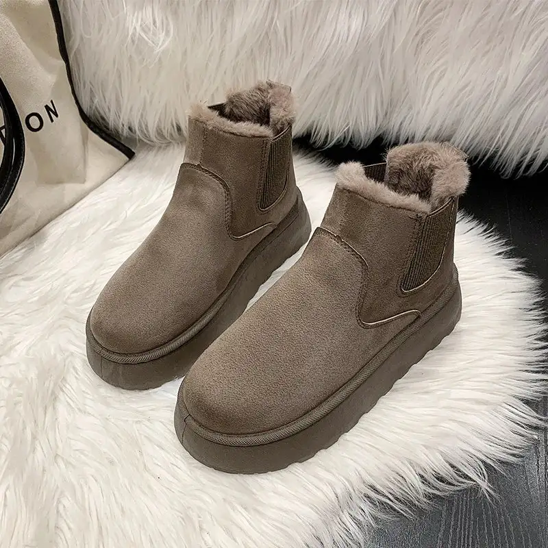 Plush-Lined Warm-Lined Ankle Boots
